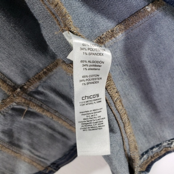 Chico's Petite Braid-Detail Denim Military Jacket - Picture 5 of 8